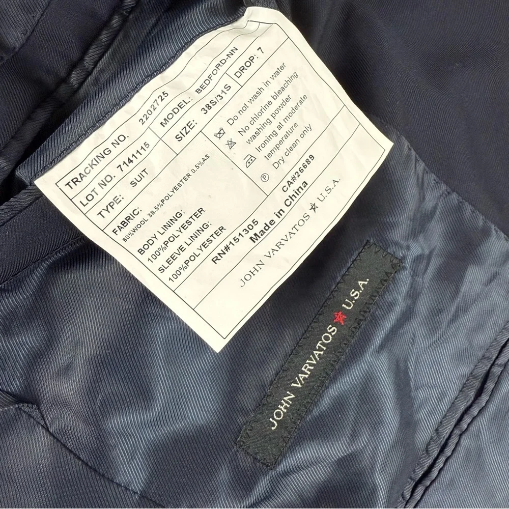 John Varvatos Bedford Sport Coat Blazer Jacket Mens 38S Blue Wool NWOT NEW